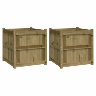Plantenbakken 2 st cm ge&iuml;mpregneerd hout