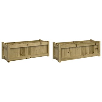 Plantenbakken 2 st cm ge&iuml;mpregneerd hout
