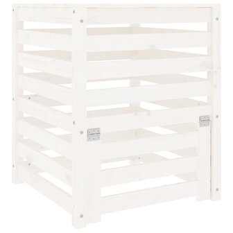 Compostbak 63,5x63,5x77,5 cm massief grenenhout wit