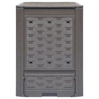 Compostbak 300 L 60x60x83 cm kunststof rattan bruin