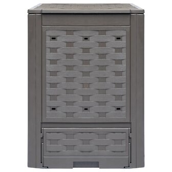 Compostbakken 2 st 600 L 60x60x83 cm kunststof rattan bruin