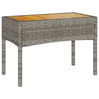 Tuinbank 2-zits met kussens en tafel poly rattan grijs