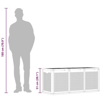 Tuinbox 270 L PP rattan grijs
