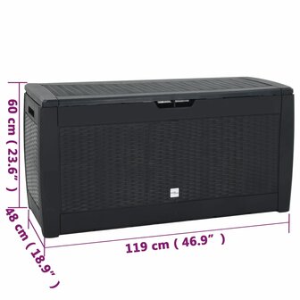 Tuinbox 119x48x60 cm polypropeen antracietkleurig