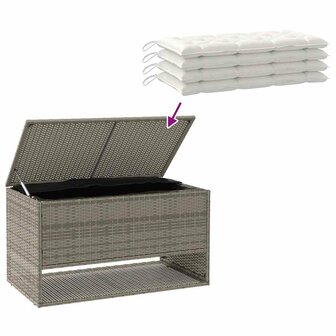 Opbergbox voor buiten 100x55x55,5 cm poly rattan grijs