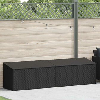 Tuinbox 220x50x58 cm poly rattan zwart