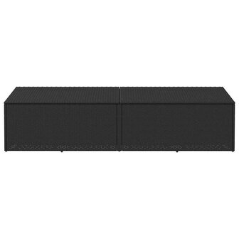 Tuinbox 220x50x58 cm poly rattan zwart