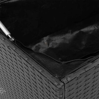 Tuinbox 220x50x58 cm poly rattan zwart