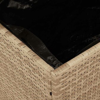 Tuinbox 110x55x63 cm poly rattan en acaciahout beige