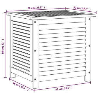 Tuinbox met jaloezie&euml;n 60x50x56 cm massief acaciahout