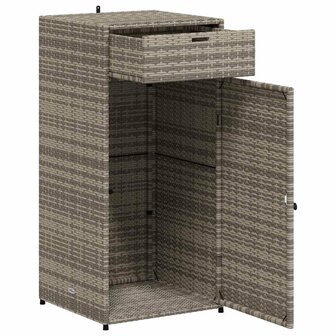 Tuinkast 55x55x111 cm poly rattan grijs