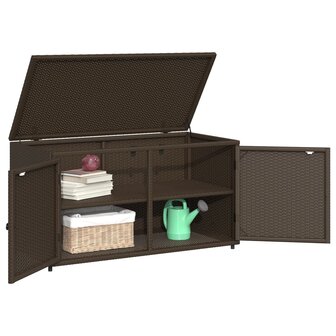 Tuinkast 110x55x60,5 cm poly rattan bruin