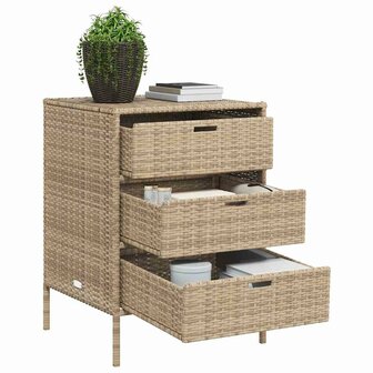 Tuinkast 55x59x80 cm poly rattan beige
