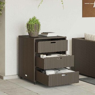 Tuinkast 55x59x69 cm poly rattan bruin
