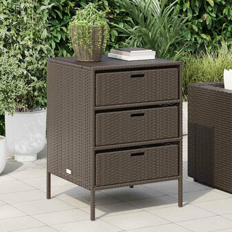 Tuinkast 55x59x80 cm poly rattan bruin