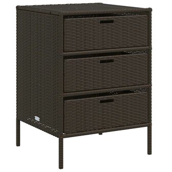 Tuinkast 55x59x80 cm poly rattan bruin