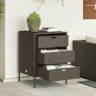 Tuinkast 55x59x80 cm poly rattan bruin
