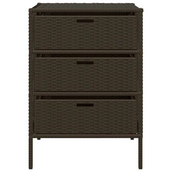 Tuinkast 55x59x80 cm poly rattan bruin