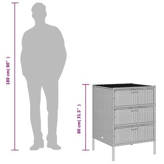 Tuinkast 55x59x80 cm poly rattan bruin