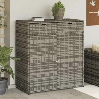 Tuinkast 105x55x113 cm poly rattan grijs
