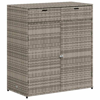 Tuinkast 105x55x113 cm poly rattan grijs