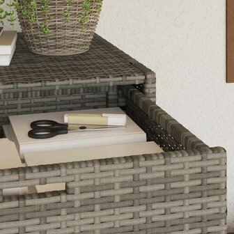 Tuinkast 105x55x113 cm poly rattan grijs