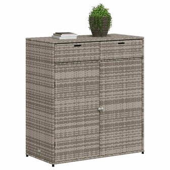 Tuinkast 105x55x113 cm poly rattan grijs
