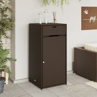 Tuinkast 55x55x111 cm poly rattan bruin