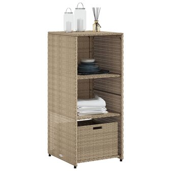 Tuinkast 50x55x115 cm poly rattan beige