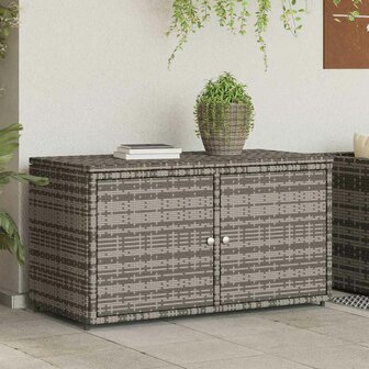 Tuinkast 110x55x60,5 cm poly rattan grijs