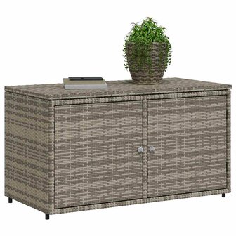 Tuinkast 110x55x60,5 cm poly rattan grijs