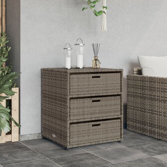 Tuinkast 55x59x69 cm poly rattan grijs