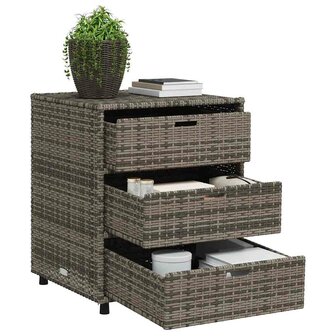 Tuinkast 55x59x69 cm poly rattan grijs