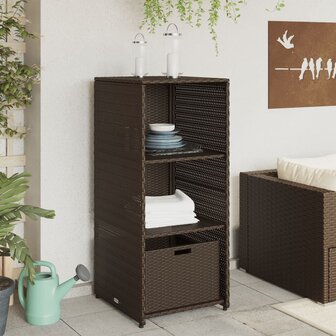 Tuinkast 50x55x115 cm poly rattan bruin