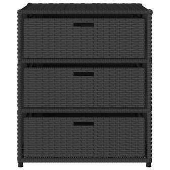 Tuinkast 55x59x69 cm poly rattan zwart