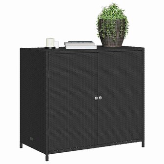 Tuinkast 83x45x76 cm poly rattan zwart
