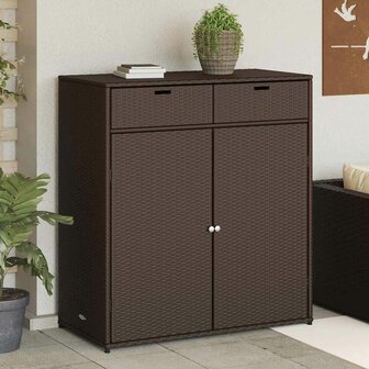 Tuinkast 105x55x113 cm poly rattan bruin