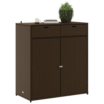 Tuinkast 105x55x113 cm poly rattan bruin