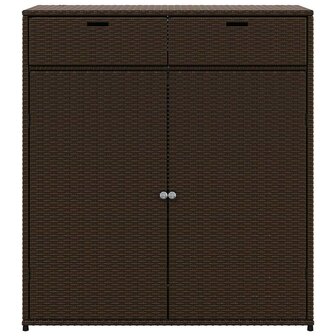 Tuinkast 105x55x113 cm poly rattan bruin