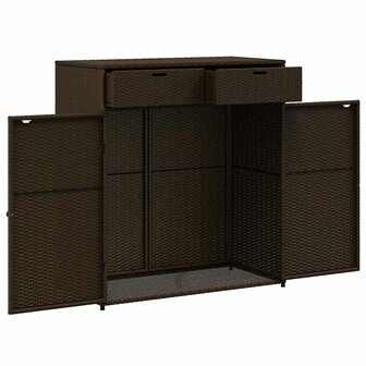 Tuinkast 105x55x113 cm poly rattan bruin