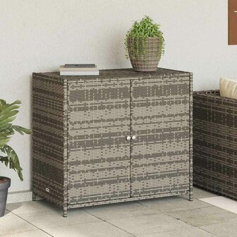 Tuinkast 83x45x76 cm poly rattan grijs
