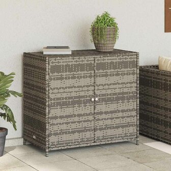 Tuinkast 83x45x76 cm poly rattan grijs