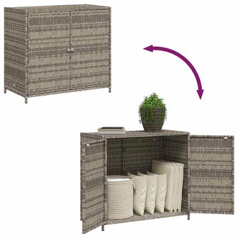 Tuinkast 83x45x76 cm poly rattan grijs