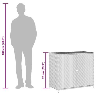 Tuinkast 83x45x76 cm poly rattan grijs