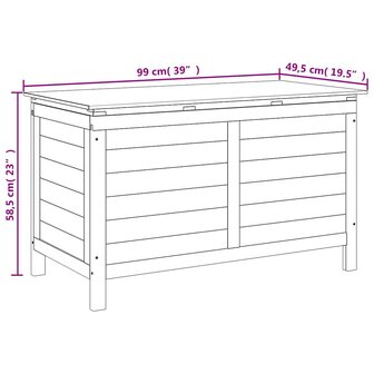 Tuinbox 99x49,5x58,5 cm massief vurenhout wit