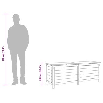 Tuinbox 150x50x56,5 cm massief vurenhout wit