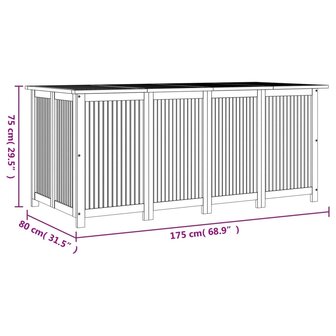 Tuinbox 175x80x75 cm massief acaciahout