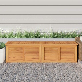 Tuinbox met zak 200x50x55 cm massief teakhout