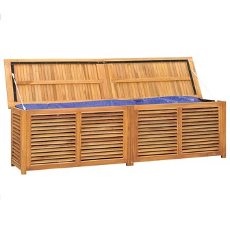Tuinbox met zak 200x50x55 cm massief teakhout