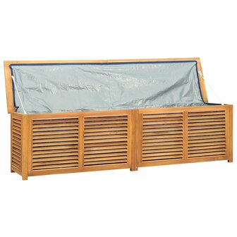 Tuinbox met zak 200x50x55 cm massief teakhout
